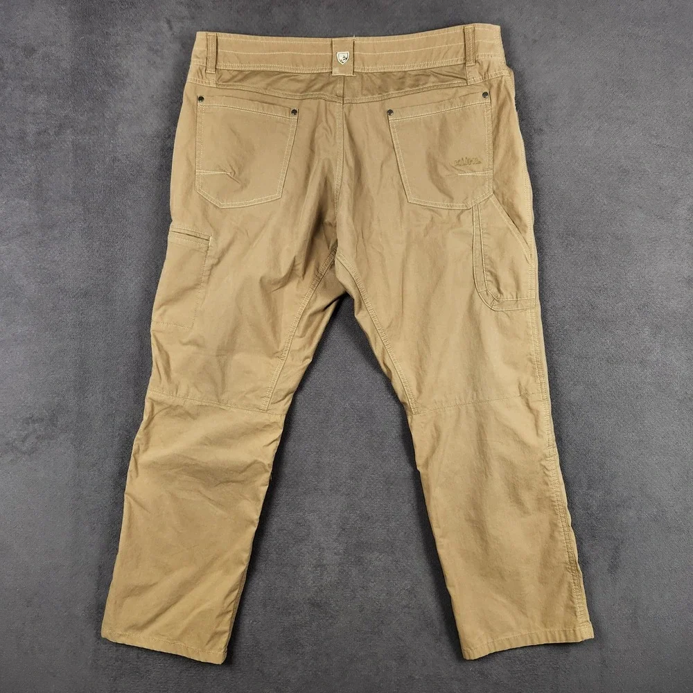 KUHL Radikl Pants Mens 40x30 Khaki Tan Hiking Workwear Stretch Articulated Knee
